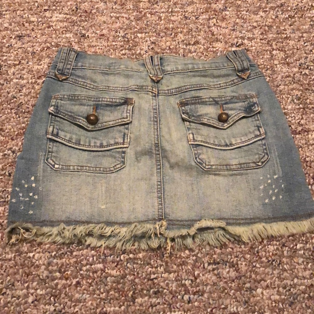 Y2K 2000s Denim Jean Mini Skirt Sexy Baddie - Picture 3 of 5